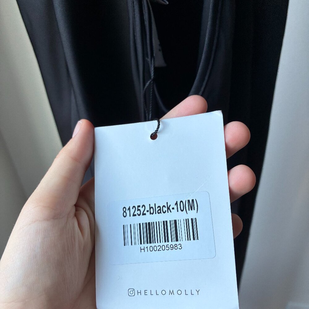 Hello Molly NWT the Samara Black Satin Maxi Dress- Size 6 - Picture 9 of 13